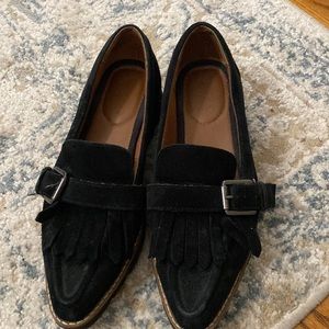 Franco Sarto Black velvet loafers